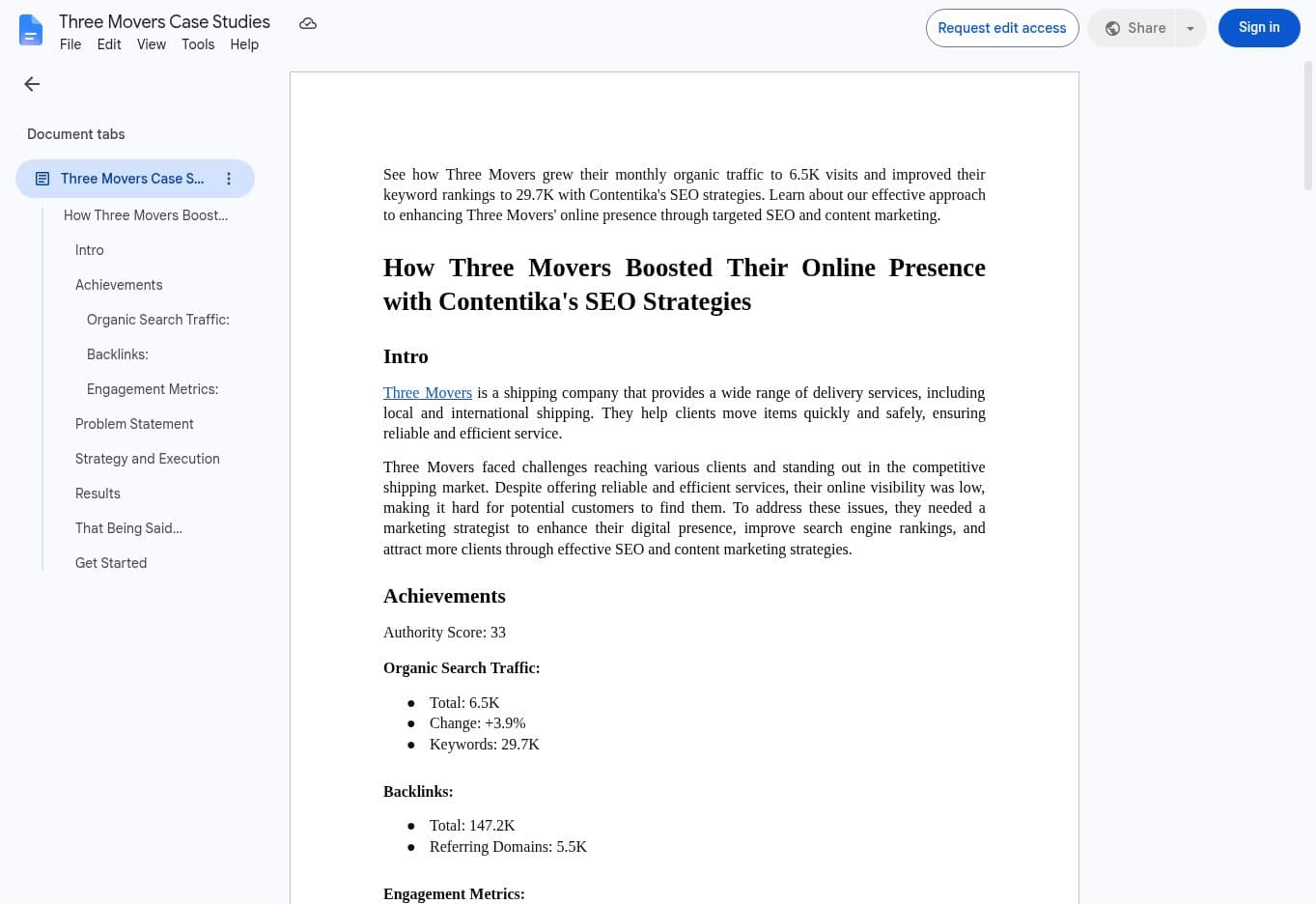 Preview of the Three Movers case study
